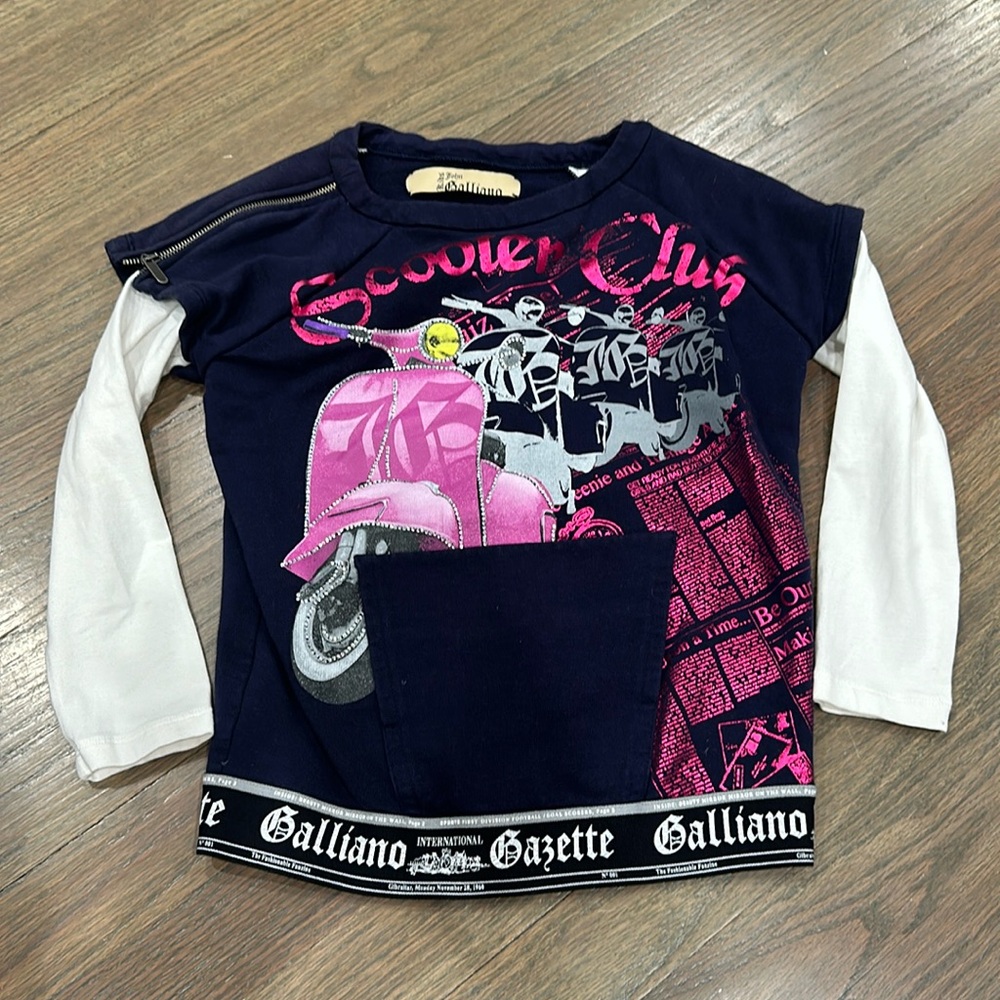 John Galliano kids girls long sleeve shirt size 6